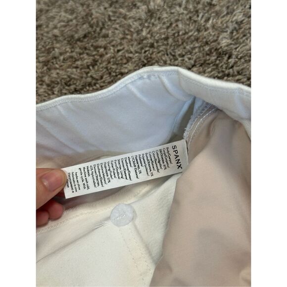 Spanx Straight Leg Ankle Jean White Denim Stretchy Pull on Elastic Waist Sz 3XT - Picture 7 of 12